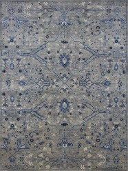 Antiquity | Renaissance Charm | 1137004: Taupe/Denim area rug Traditional Beige/Tan Wool Area Rug: Antiquity Renaissance Charm 1137004: Taupe/Denim (Hand-Knotted Area Rug)