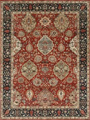 Traditional Red/Burgundy Wool Area Rug: Mafi Signature Khanna SK-7003 (Hand-Knotted Area Rug)