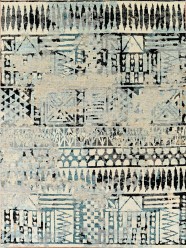 Transitional/Bohemian Pink/Purple Wool Area Rug: Mafi Signature Tribal Nuvo TB-5092 (Hand-Knotted Area Rug)