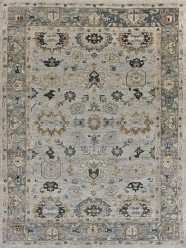 Traditional Grey/Silver Wool Area Rug: Mafi Signature Canyons TB-5142 (Hand-Knotted Area Rug)