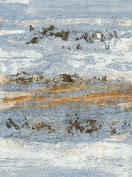 Modern/Transitional Blue/Navy Wool Area Rug: Third and Wall K. Nari Winter Waves I UNAR-254 (Hand-Knotted Area Rug)