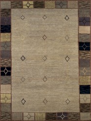 Bohemian Beige/Tan Wool Area Rug: Stickley Soho RU-1320 (Hand-Knotted Area Rug)
