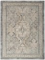 TraditionalWhite/Ivory Area Rug: Revival Lake Nasser 181210: Ivory/Charcoal (Power-Loomed Area Rug)