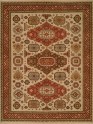 Traditional/Bohemian Ivory/White Wool Area Rug: Regal Sudan 1819962: Ivory/Rust (Handmade Area Rug)