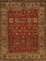Traditional Orange/Rust Wool Area Rug: Regal Theology 1820573: Rust/Tan (Hand-Knotted Area Rug)