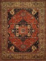 Traditional Orange/Rust Wool Area Rug: Regal Theology 1820383: Rust/Tan (Hand-Knotted Area Rug)