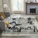 Modern/Transitional Grey/Silver Wool Area Rug: Regal Hexton 188594: Grey/Black (Hand-Knotted Area Rug)
