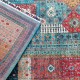 Bohemian/Traditional Blue/Navy Wool Area Rug: Karachi Lahore 20263: Teal/Multi (Hand-Knotted Area Rug)