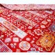 Bohemian/Traditional Red/Burgundy Wool Area Rug: Karachi Lahore 4534: Red (Hand-Knotted Area Rug)