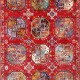 Bohemian/Traditional Red/Burgundy Wool Area Rug: Karachi Lahore 4824: Red (Hand-Knotted Area Rug)